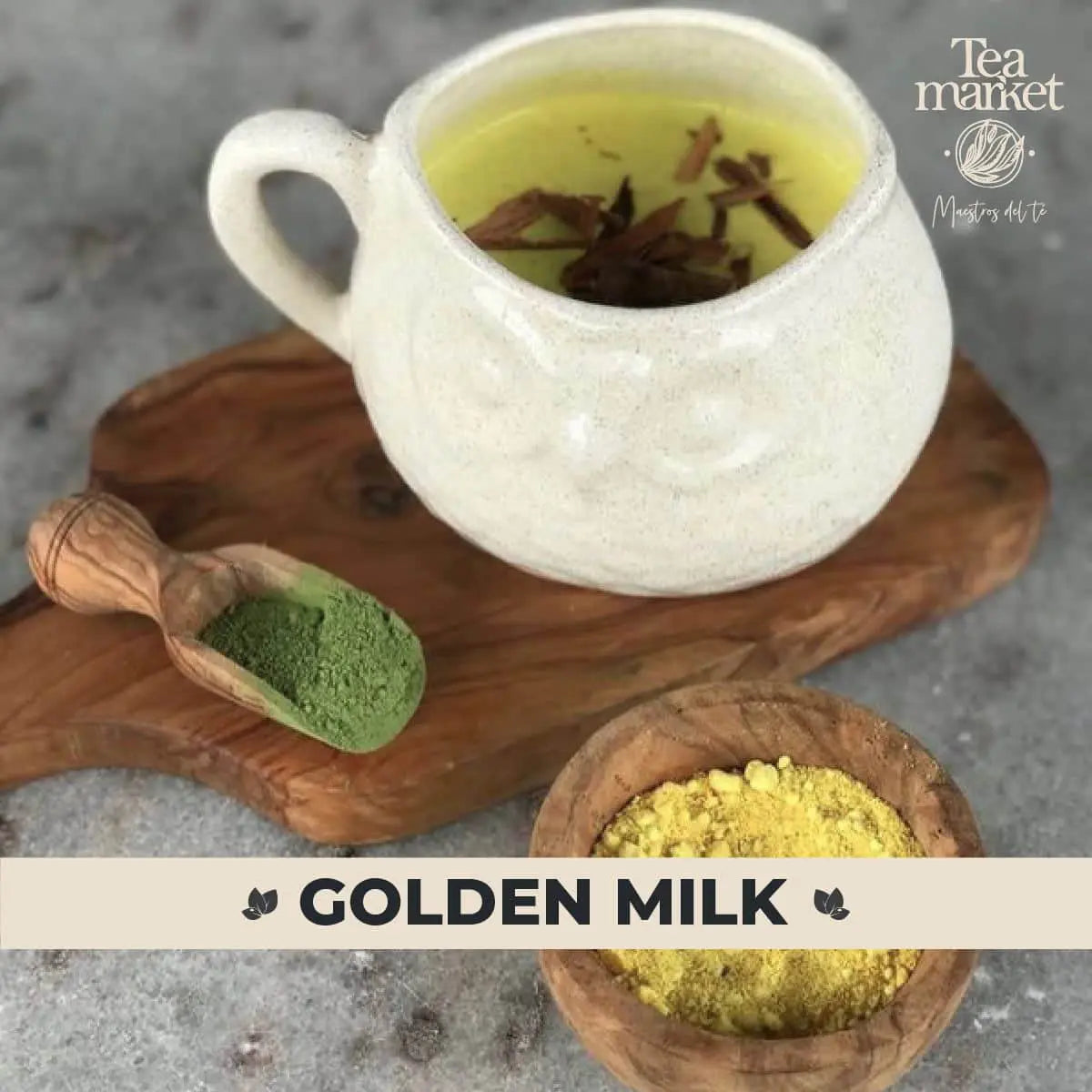 Golden Milk Receta con Té Matcha